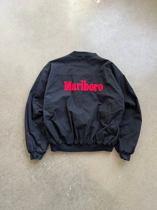 Vintage Black Marlboro Spellout Jacket - M