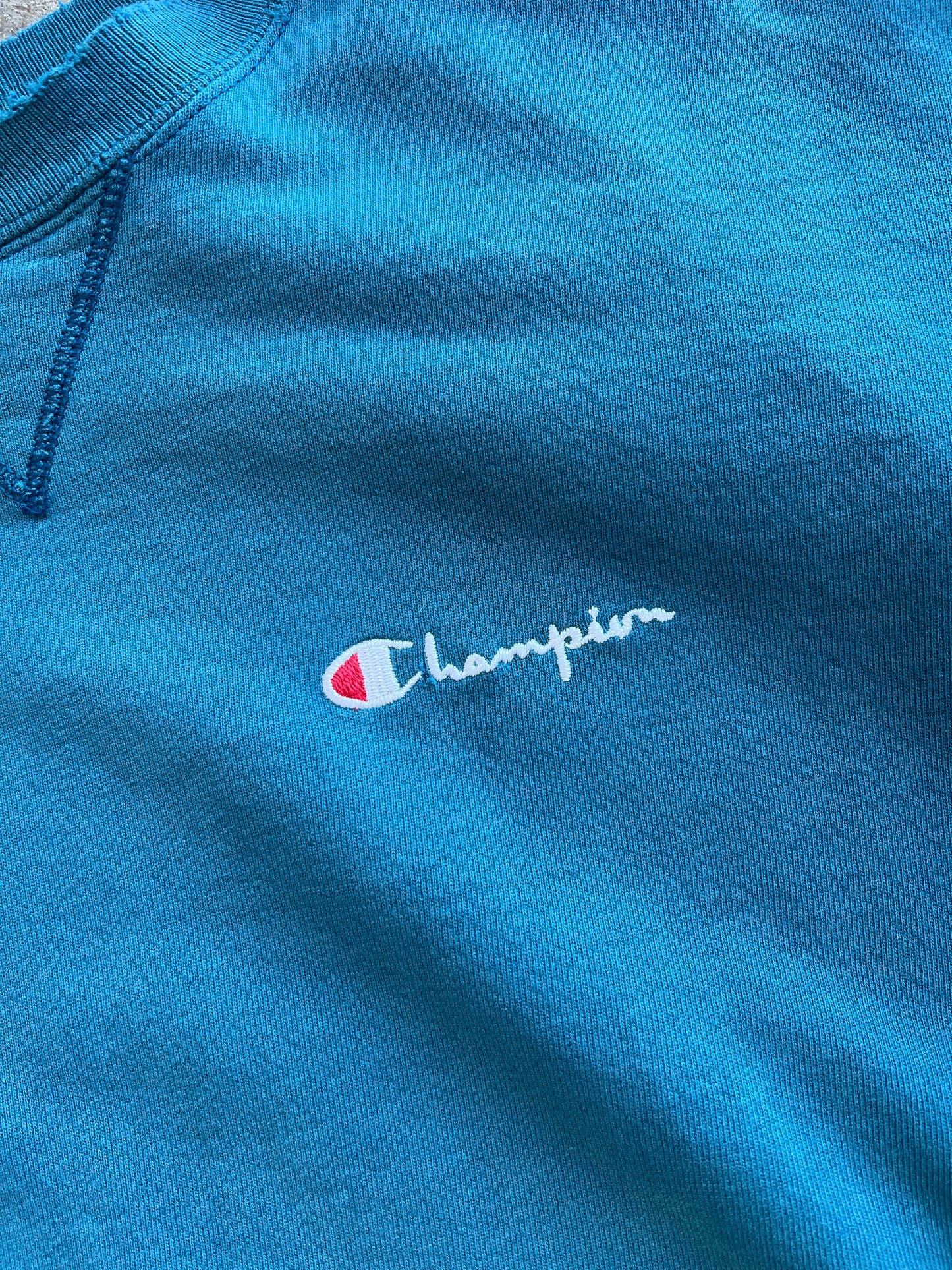 Vintage Aqua Blue Champion Crew - XL