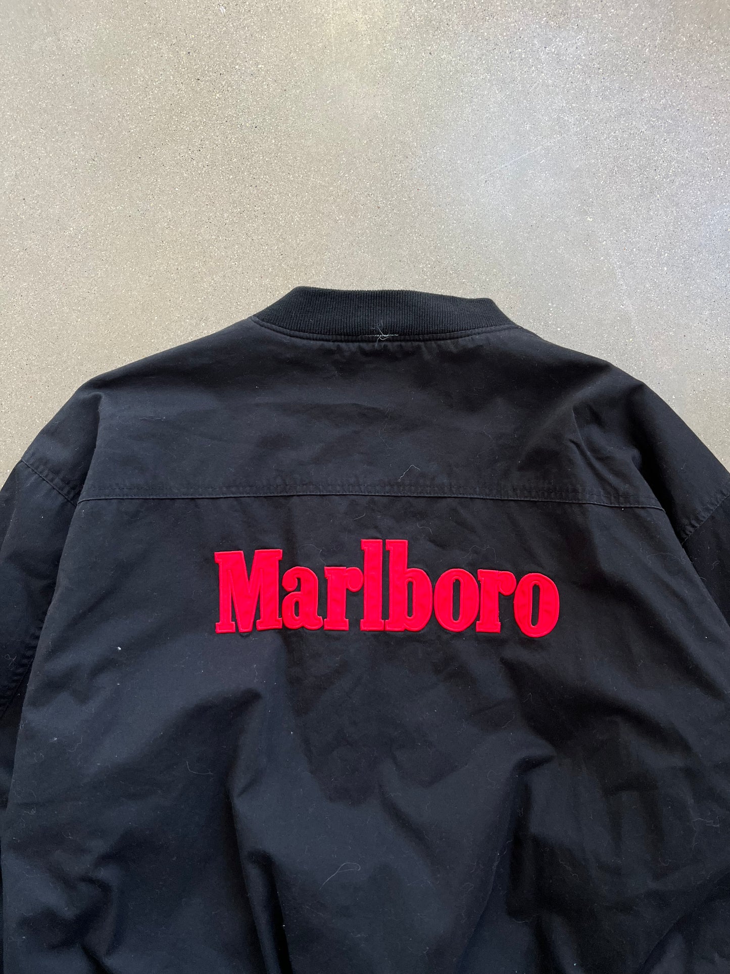 Vintage Black Marlboro Spellout Jacket - M