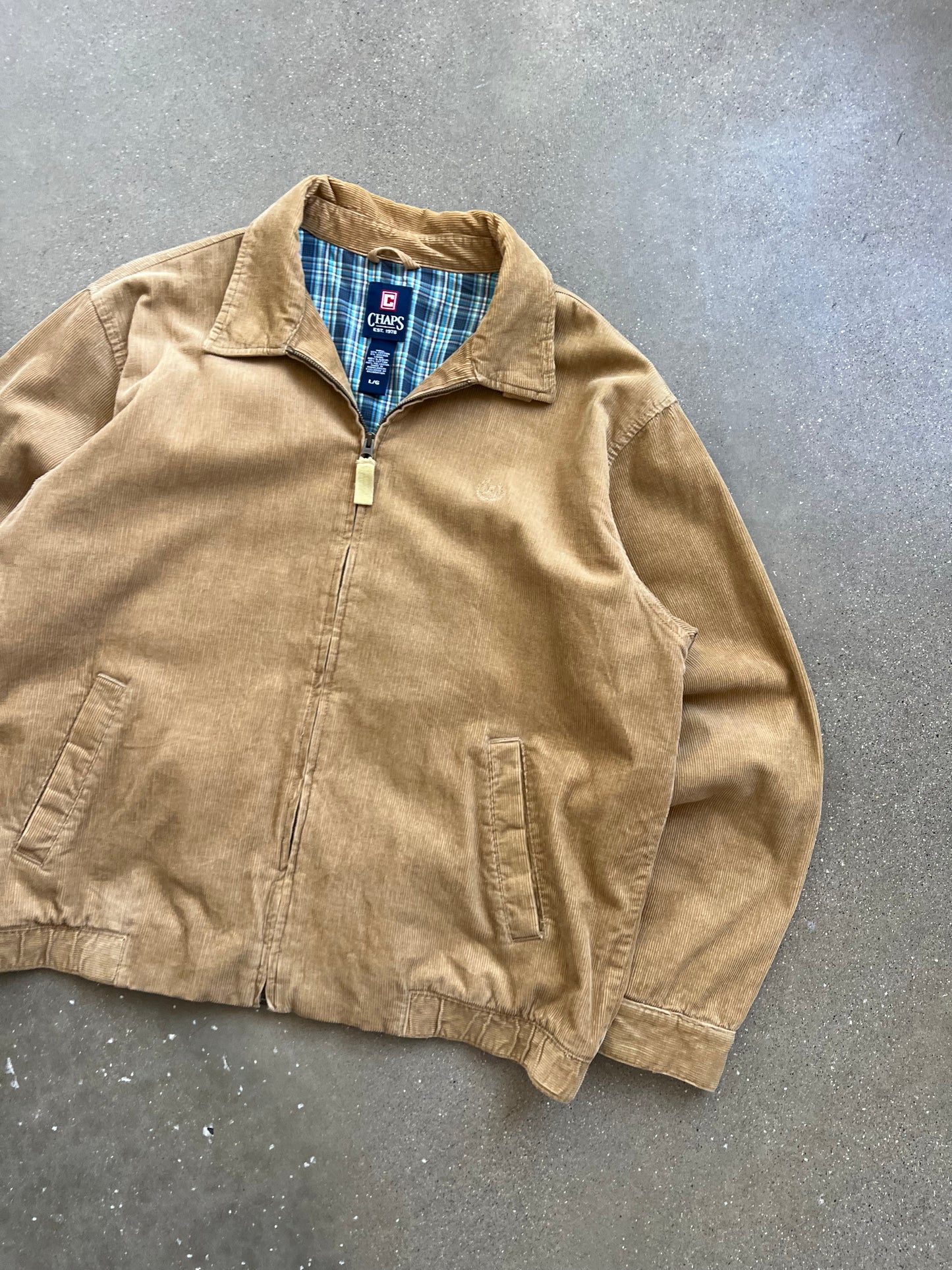 Vintage Tan Chaps Bomber Jacket - L