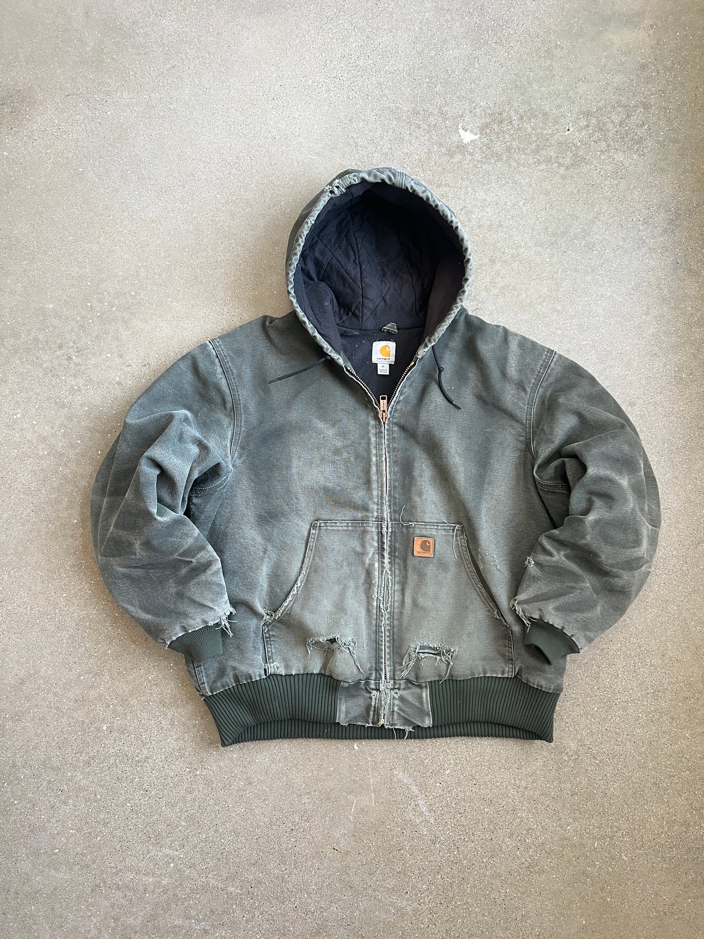 Vintage Faded Moss Green Carhartt Jacket - XL