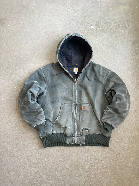Vintage Faded Moss Green Carhartt Jacket - XL