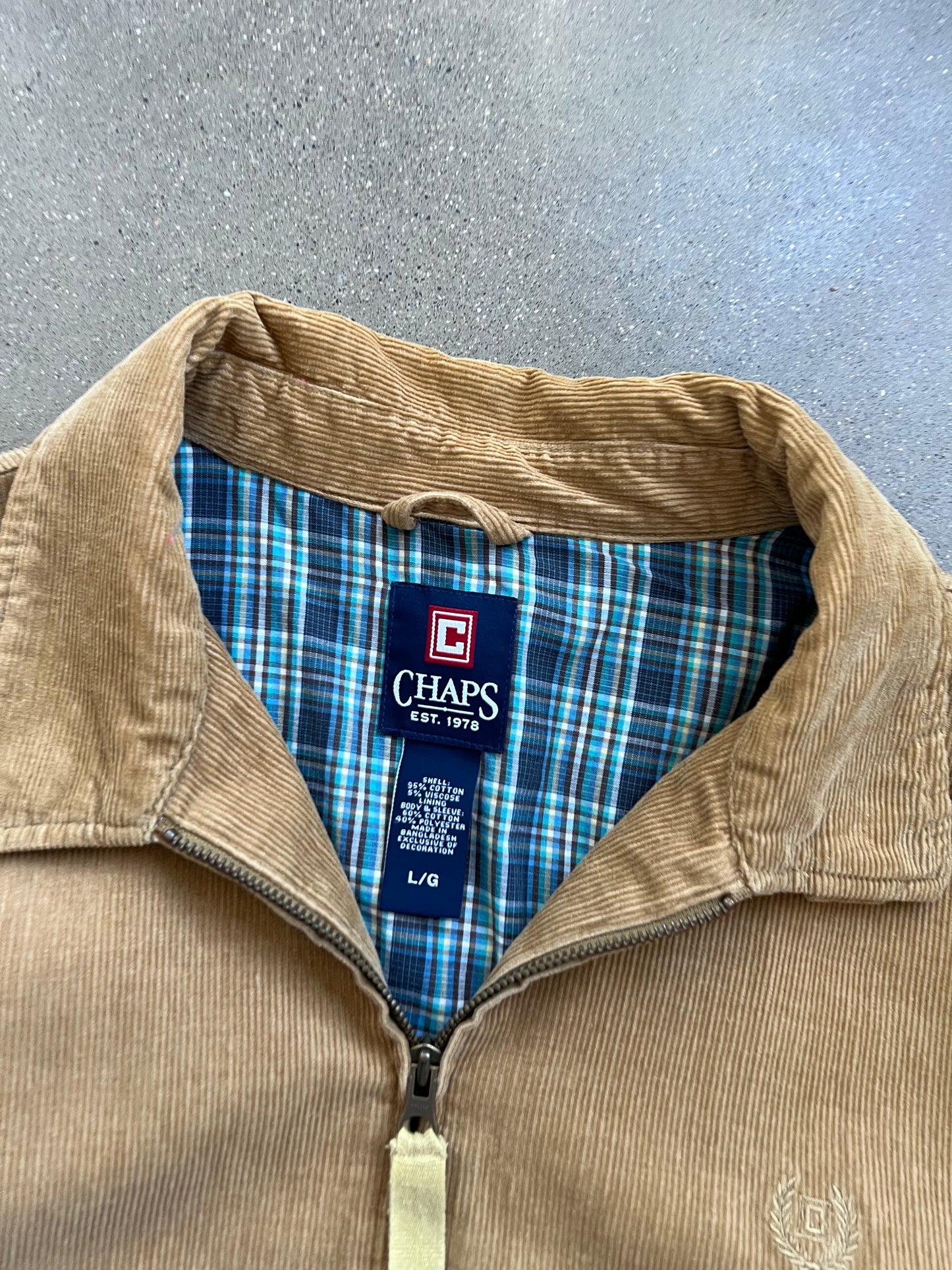 Vintage Tan Chaps Bomber Jacket - L