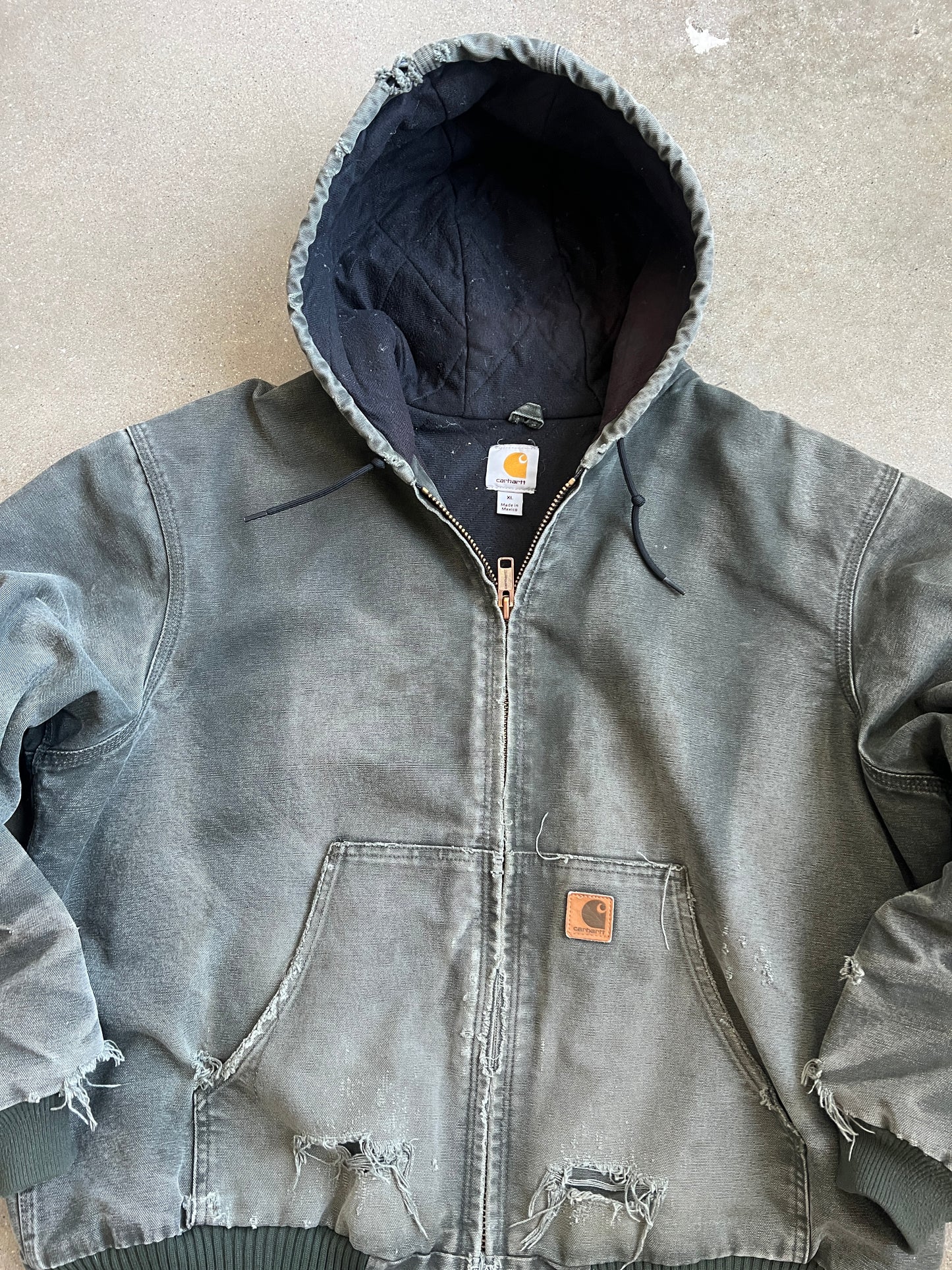 Vintage Faded Moss Green Carhartt Jacket - XL