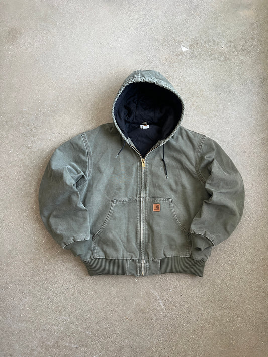 Vintage Faded Moss Green Carhartt Jacket - L