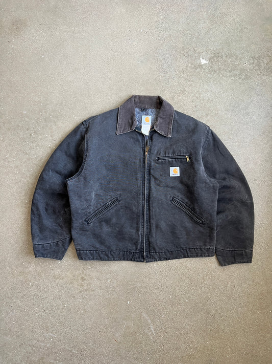 Vintage Faded Black Carhartt Detroit Jacket - M