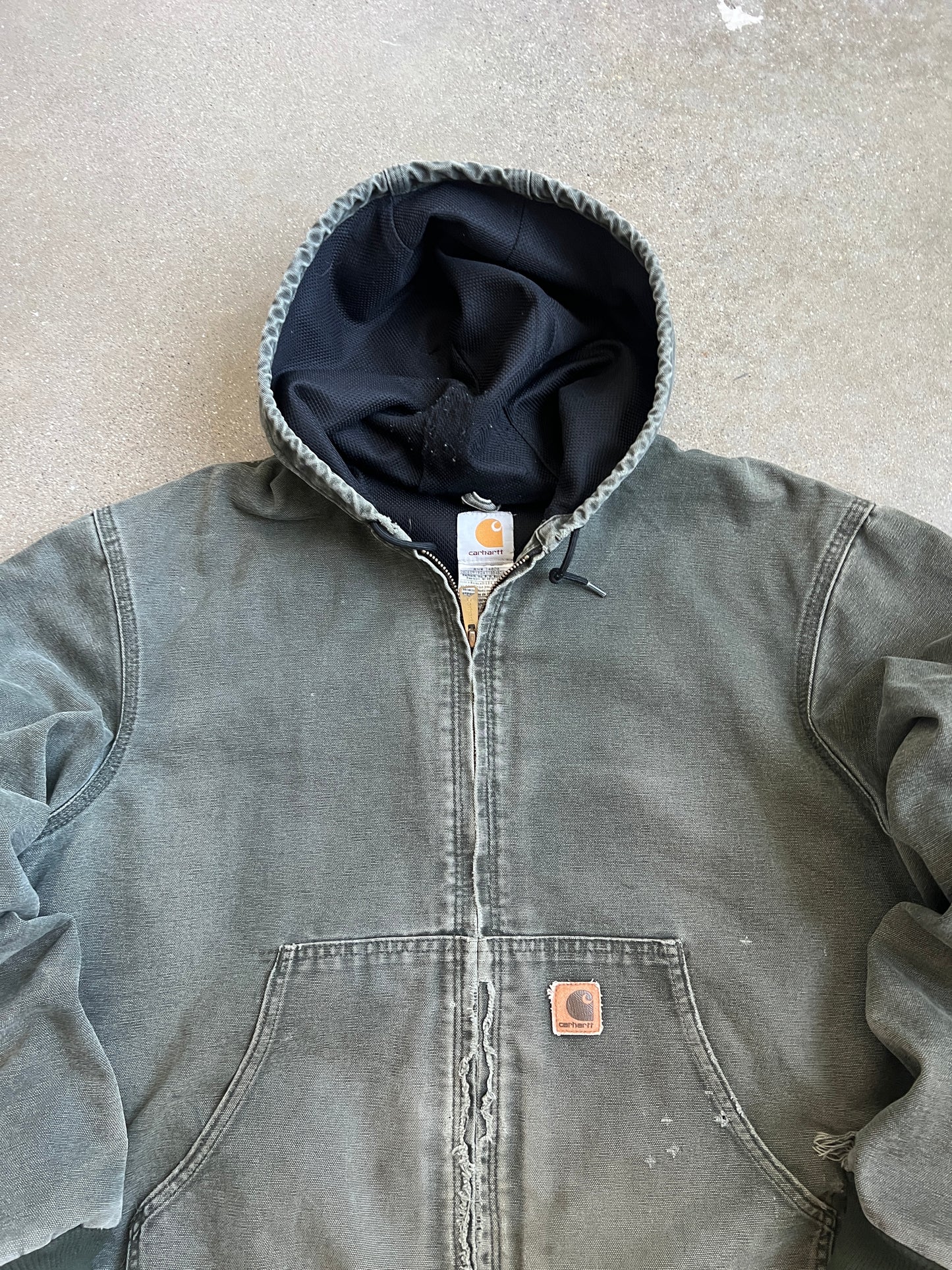 Vintage Faded Moss Green Carhartt Jacket - L