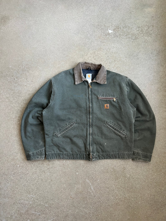 Vintage Moss Green Carhartt Detroit Jacket - XL