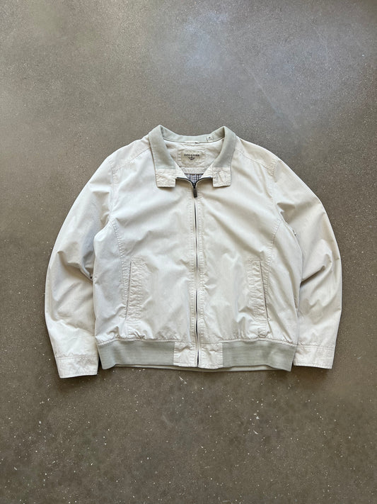 Vintage Cream Polo Style Bomber Jacket - XL