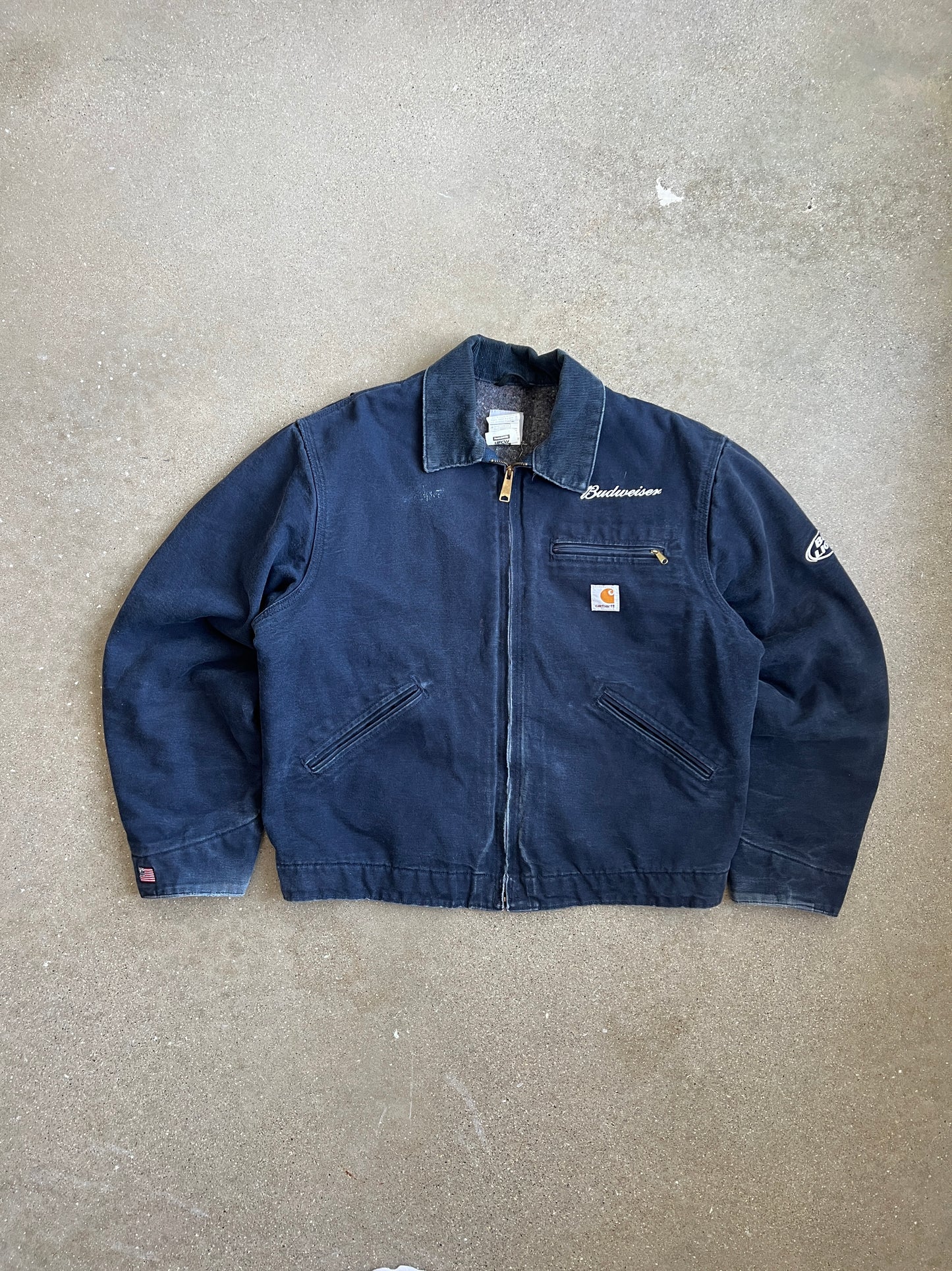Vintage Navy Budweiser Carhartt Detroit Jacket - L
