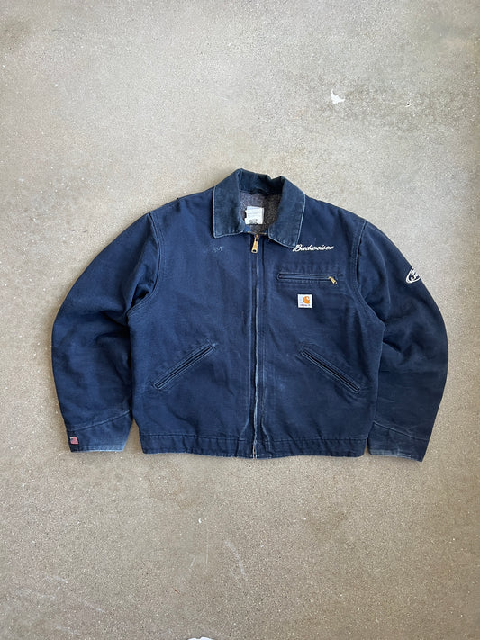 Vintage Navy Budweiser Carhartt Detroit Jacket - L