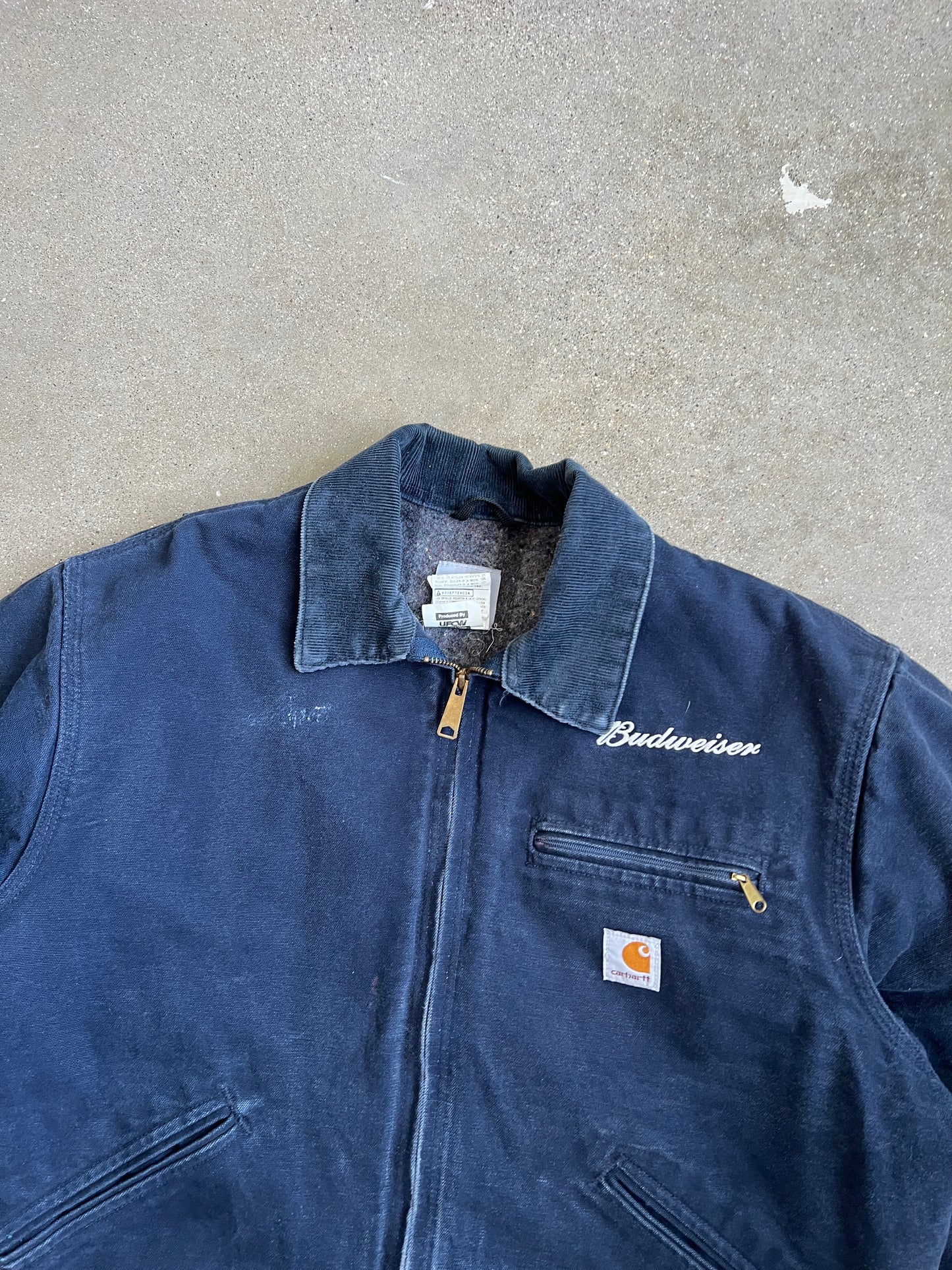 Vintage Navy Budweiser Carhartt Detroit Jacket - L