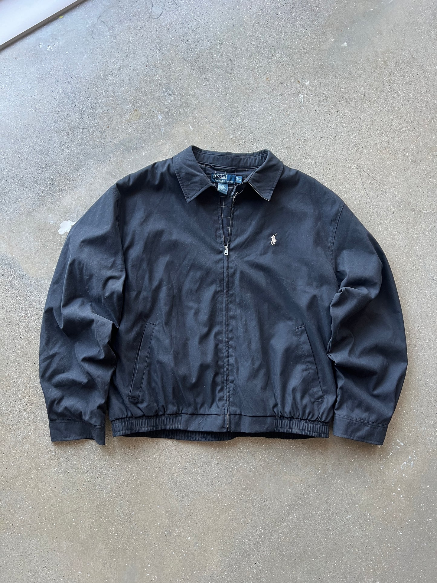 Vintage Black Polo Zip Up Jacket - XL