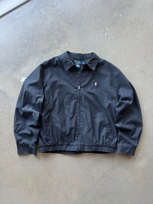 Vintage Black Polo Zip Up Jacket - XL