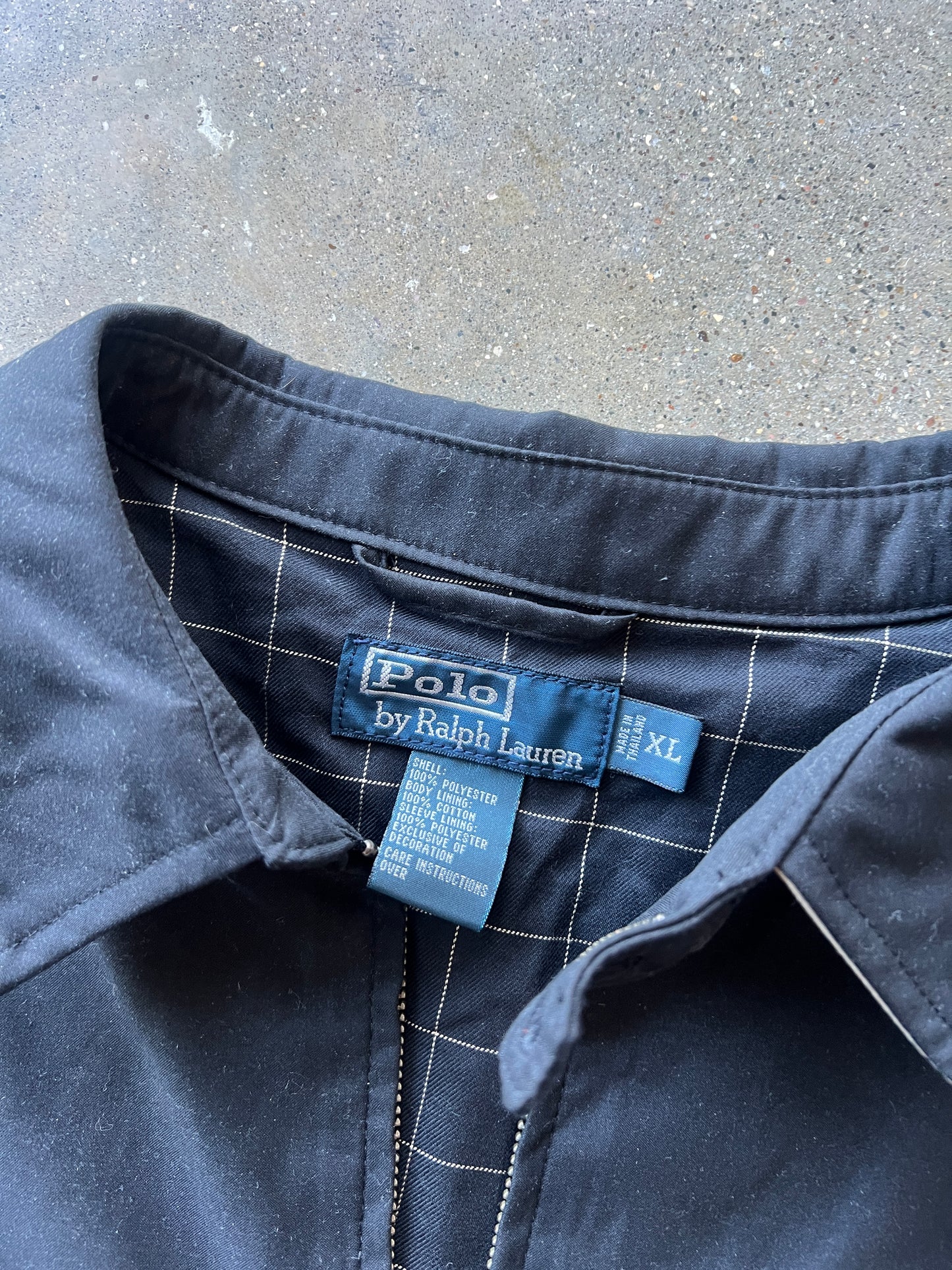 Vintage Black Polo Zip Up Jacket - XL
