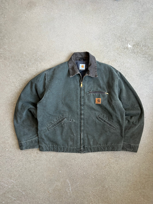 Vintage Moss Green Carhartt Detroit Jacket - XL