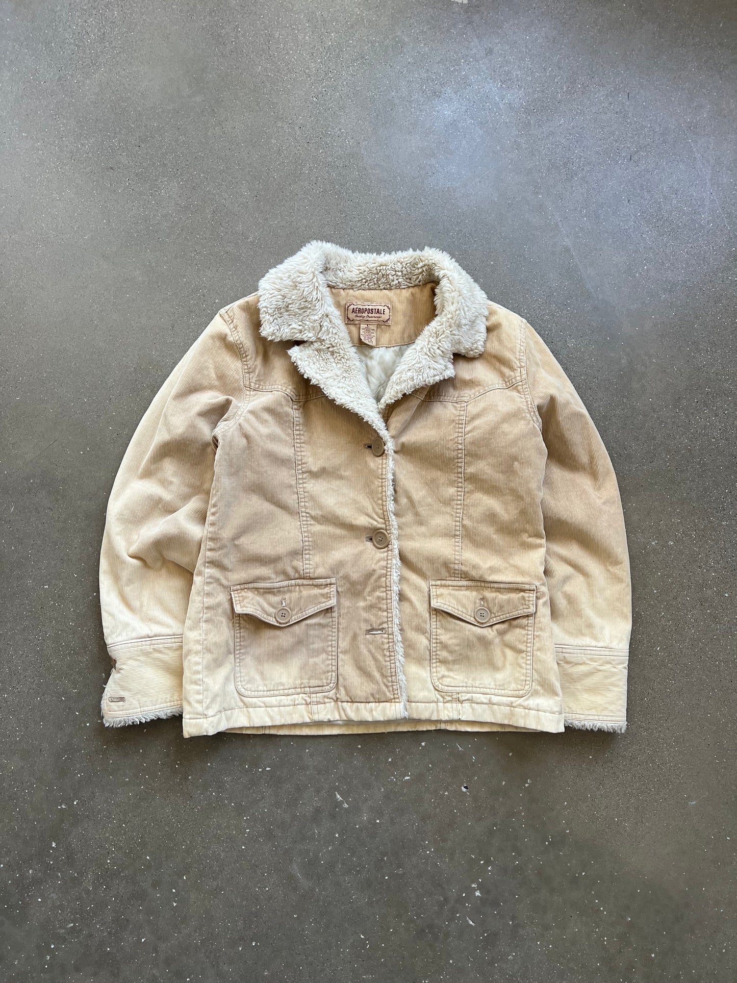 Vintage Cream Womans Aeropostale Coat - L