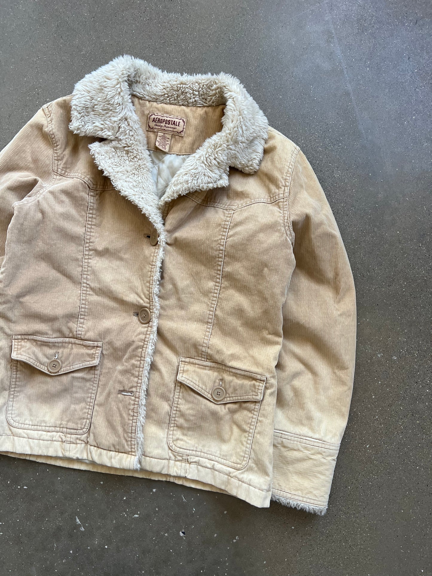 Vintage Cream Womans Aeropostale Coat - L