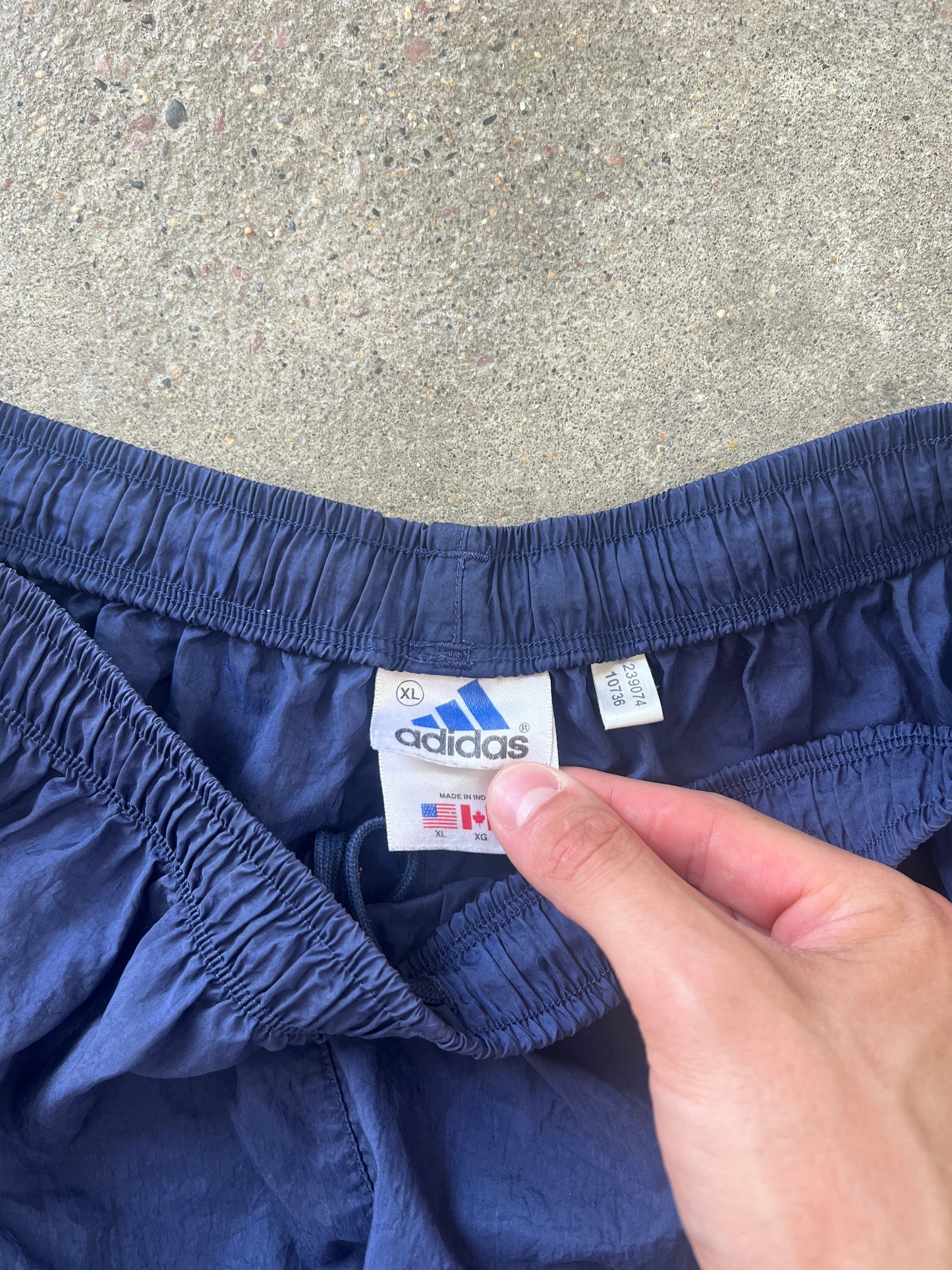 Vintage Blue Adidas Stripped Shorts - XL