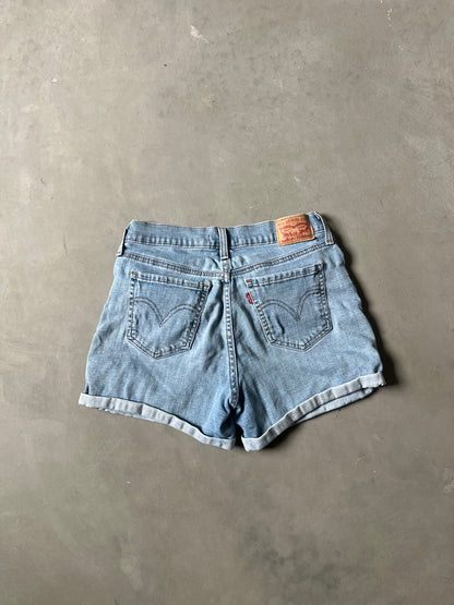 Vintage Faded Blue Levi Shorts - 28
