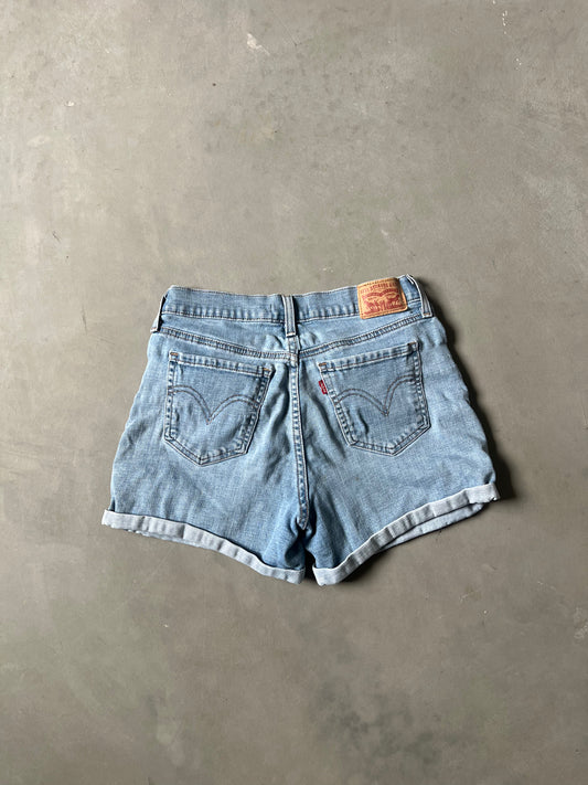 Vintage Faded Blue Levi Shorts - 28