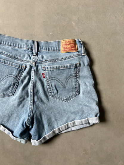 Vintage Faded Blue Levi Shorts - 28