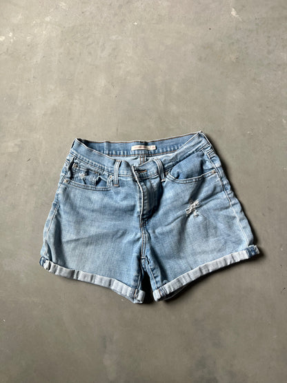 Vintage Faded Blue Levi Shorts - 28