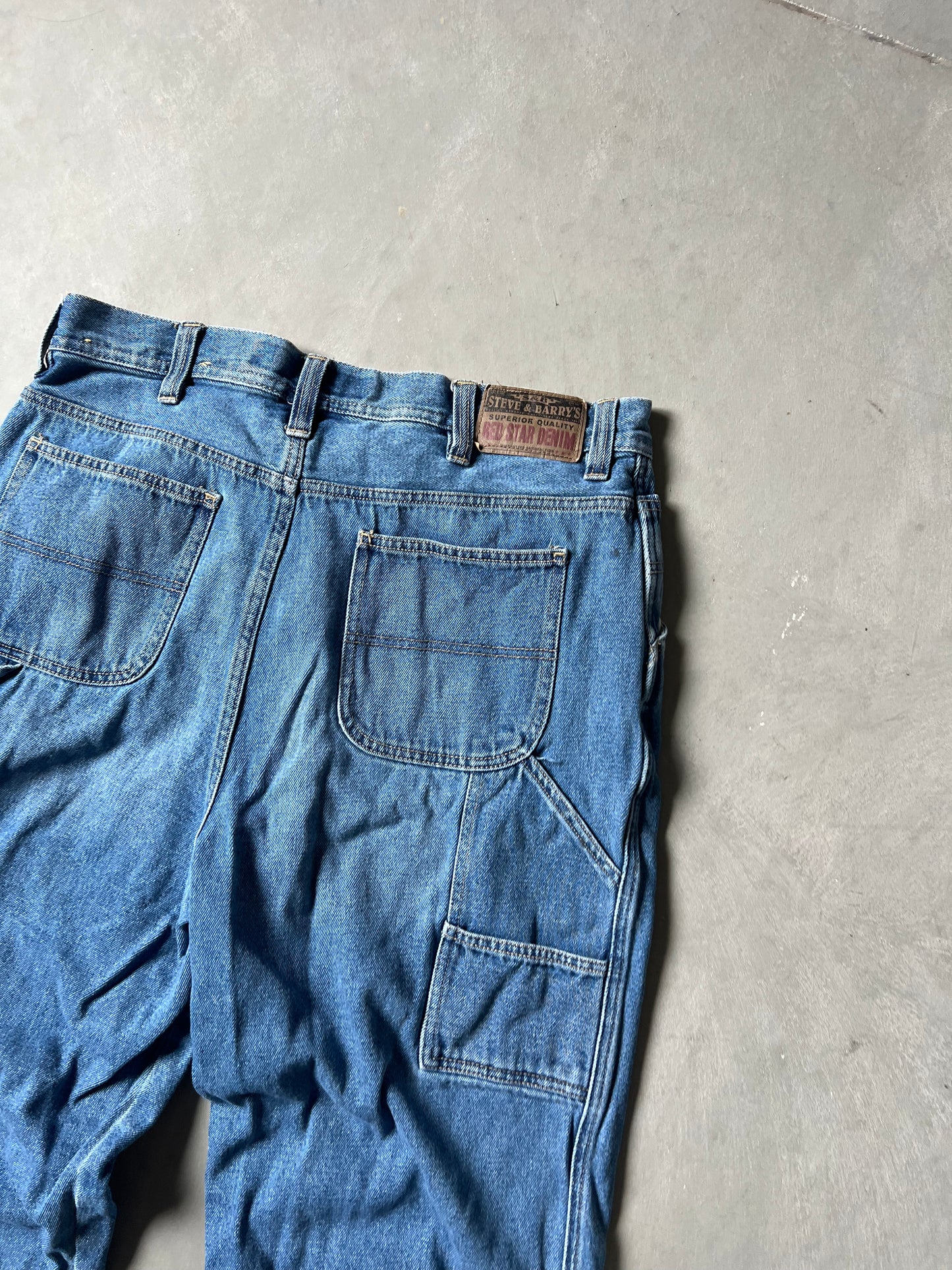Vintage Denim Blue Carpenter Pants - 36x34