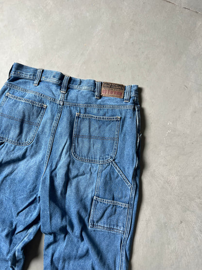Vintage Denim Blue Carpenter Pants - 36x34