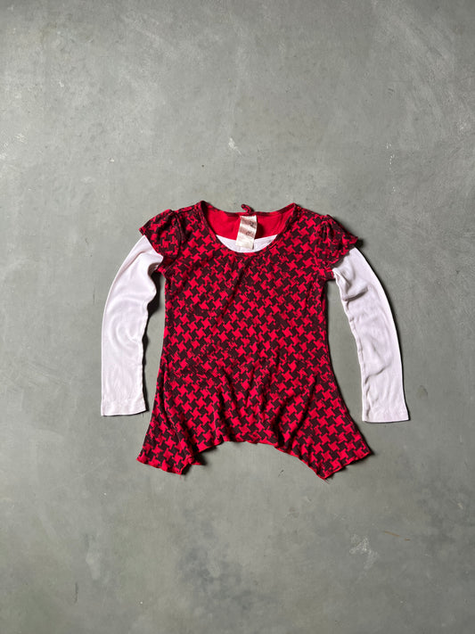 Vintage Red Y2k Longsleeve Baby Tee - XS