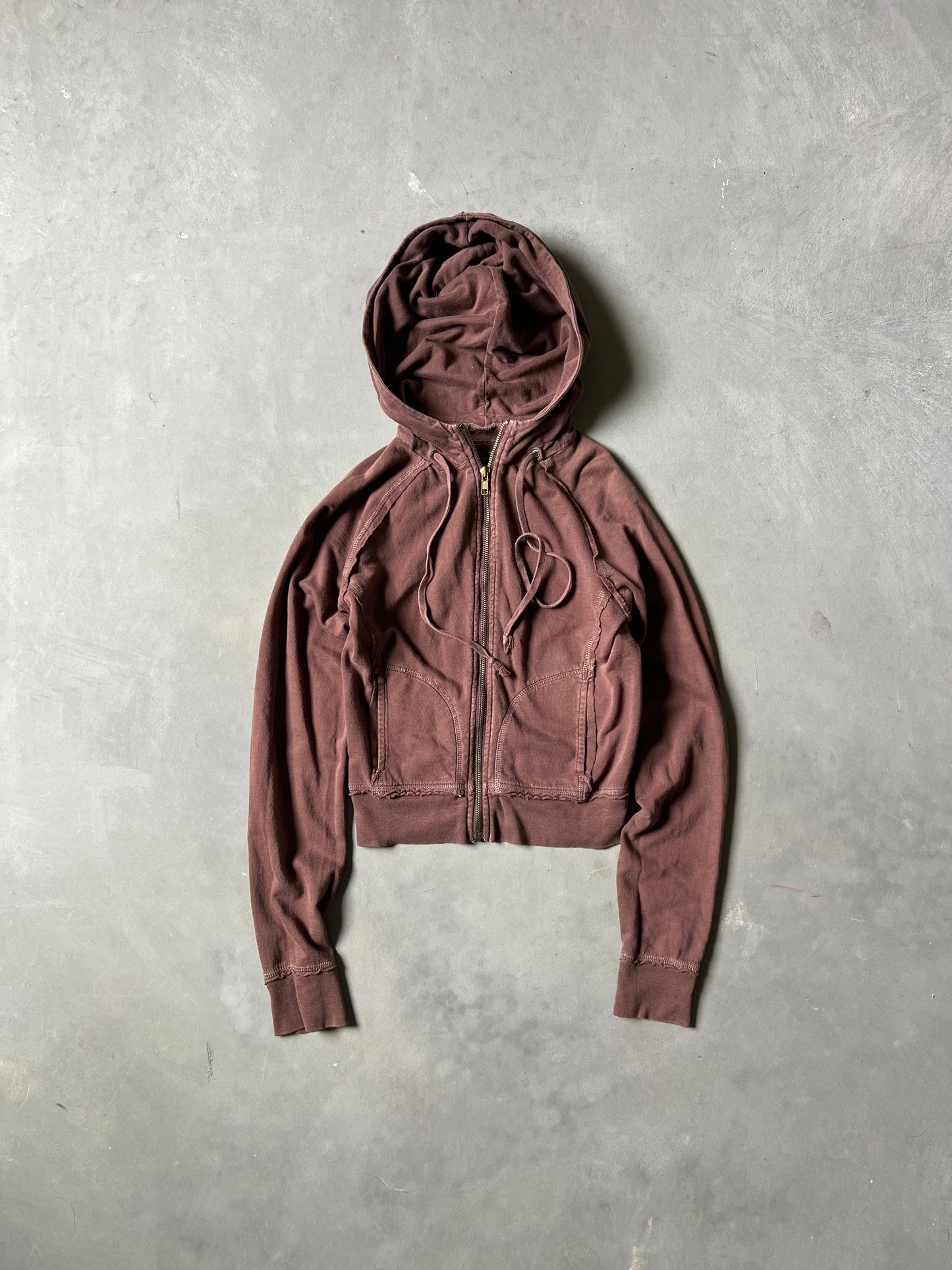 Vintage Mocha Brown Y2k Hoodie - S