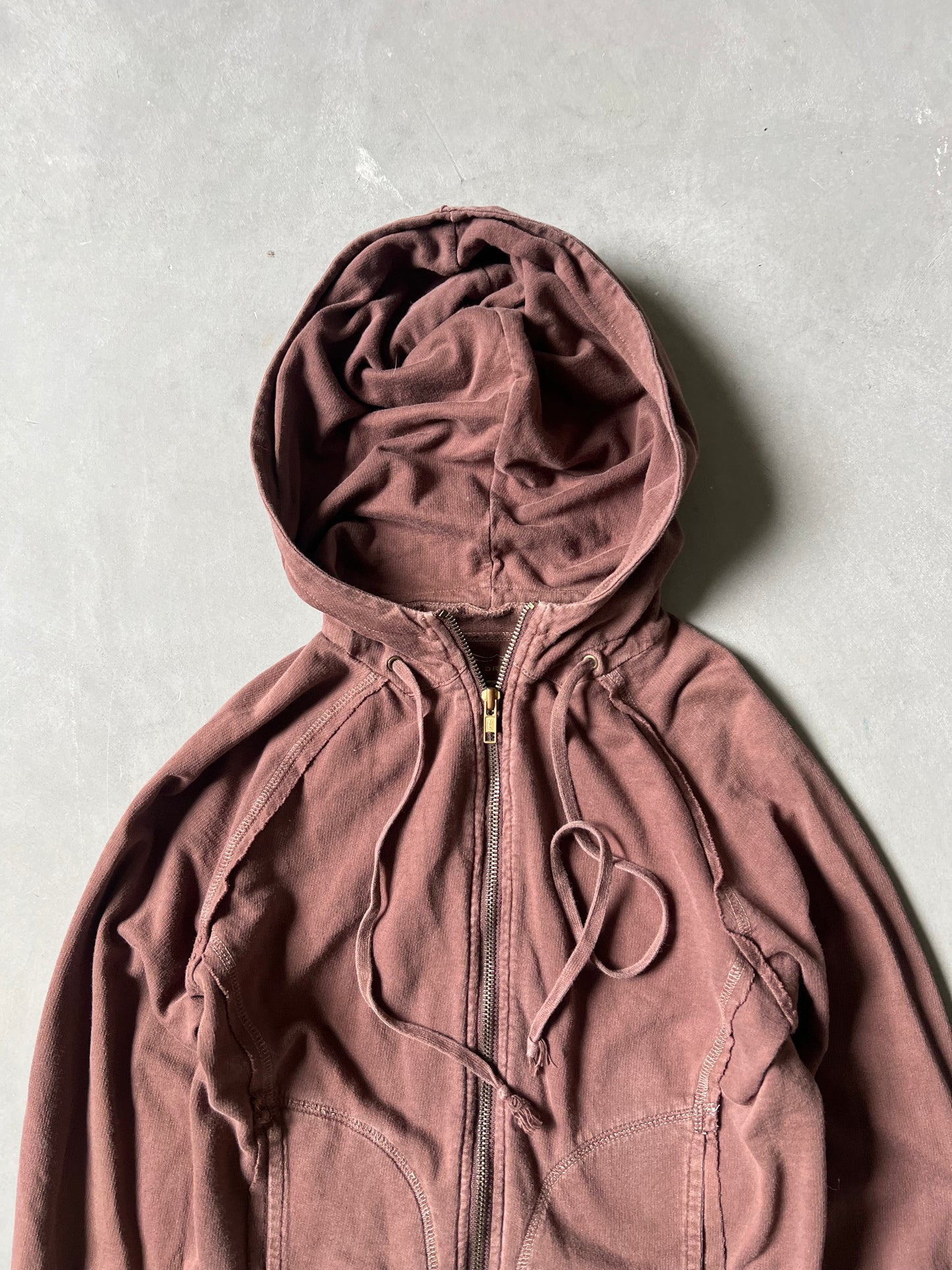 Vintage Mocha Brown Y2k Hoodie - S