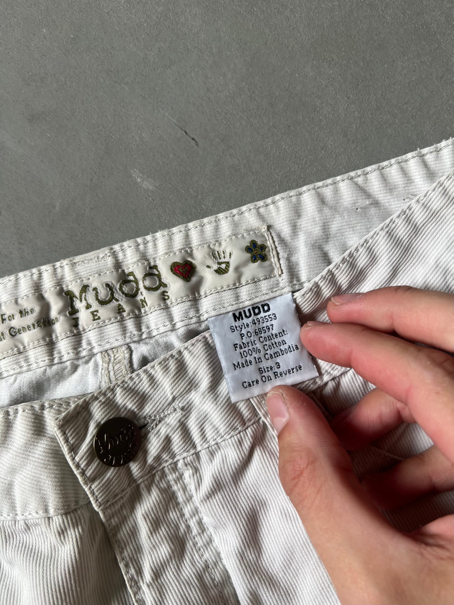 Vintage White Mudd Baggy Jeans - 3