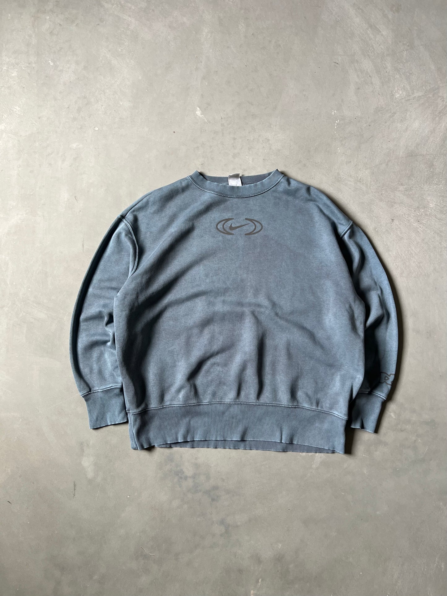 Vintage Deep Blue Nike Center Swoosh Crew - M