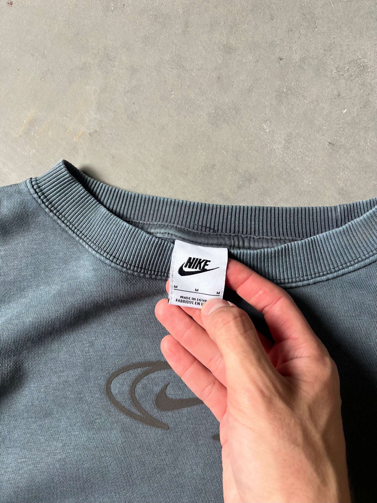 Vintage Deep Blue Nike Center Swoosh Crew - M