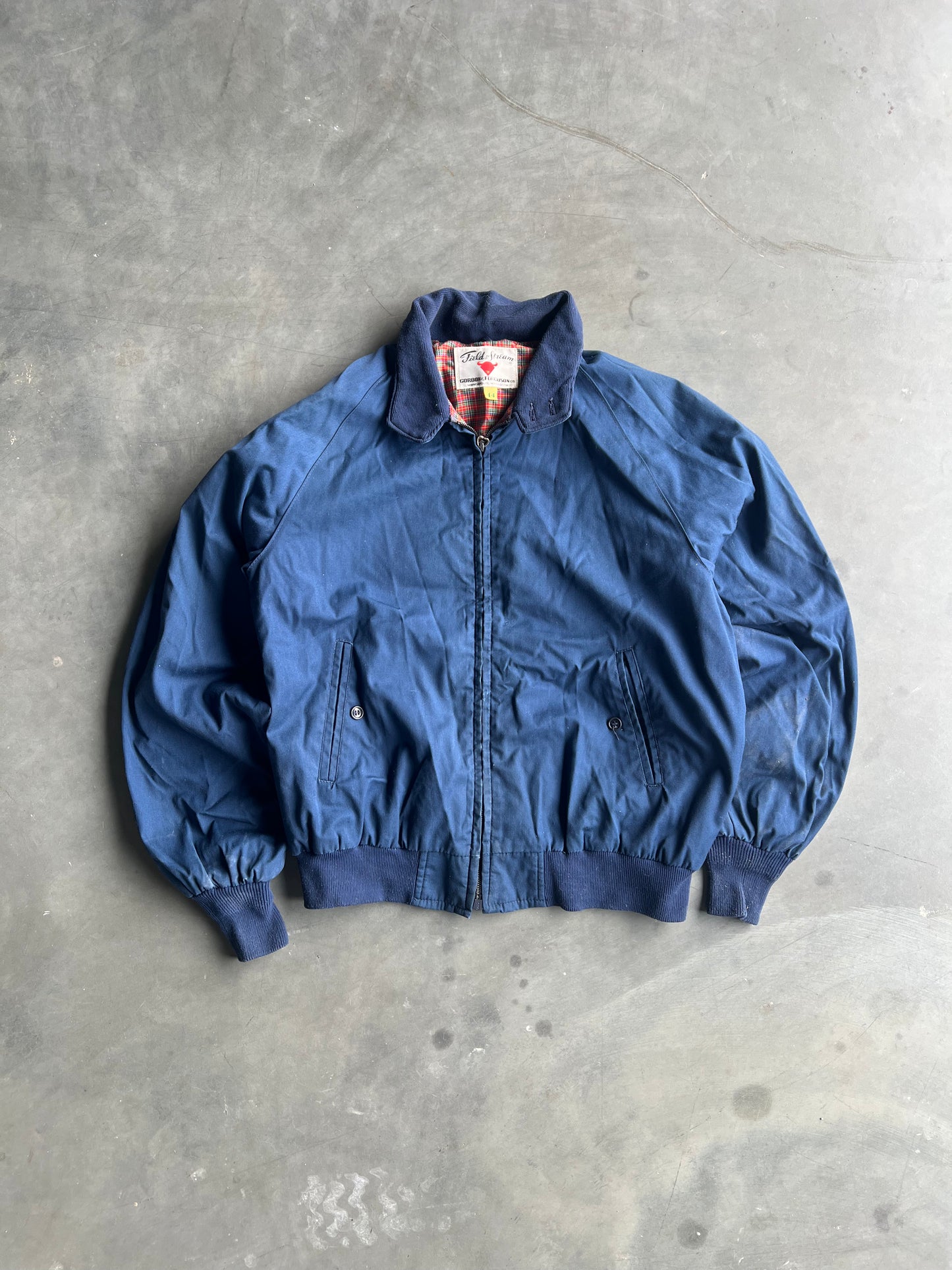 Vintage Blue Field Stream Bomber Jacket - L