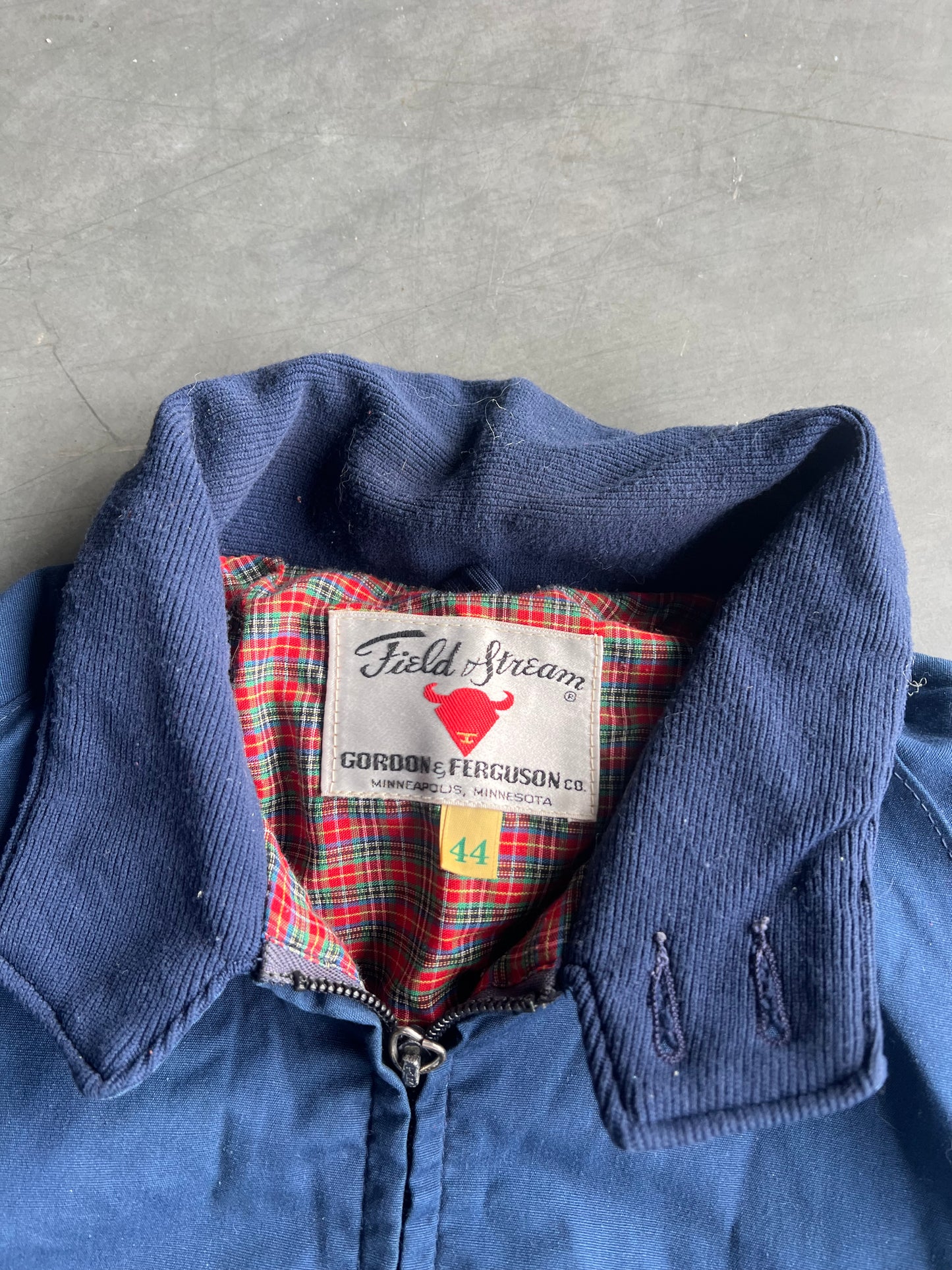 Vintage Blue Field Stream Bomber Jacket - L