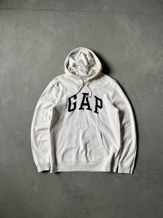 Vintage White Gap Spellout Hoodie - M