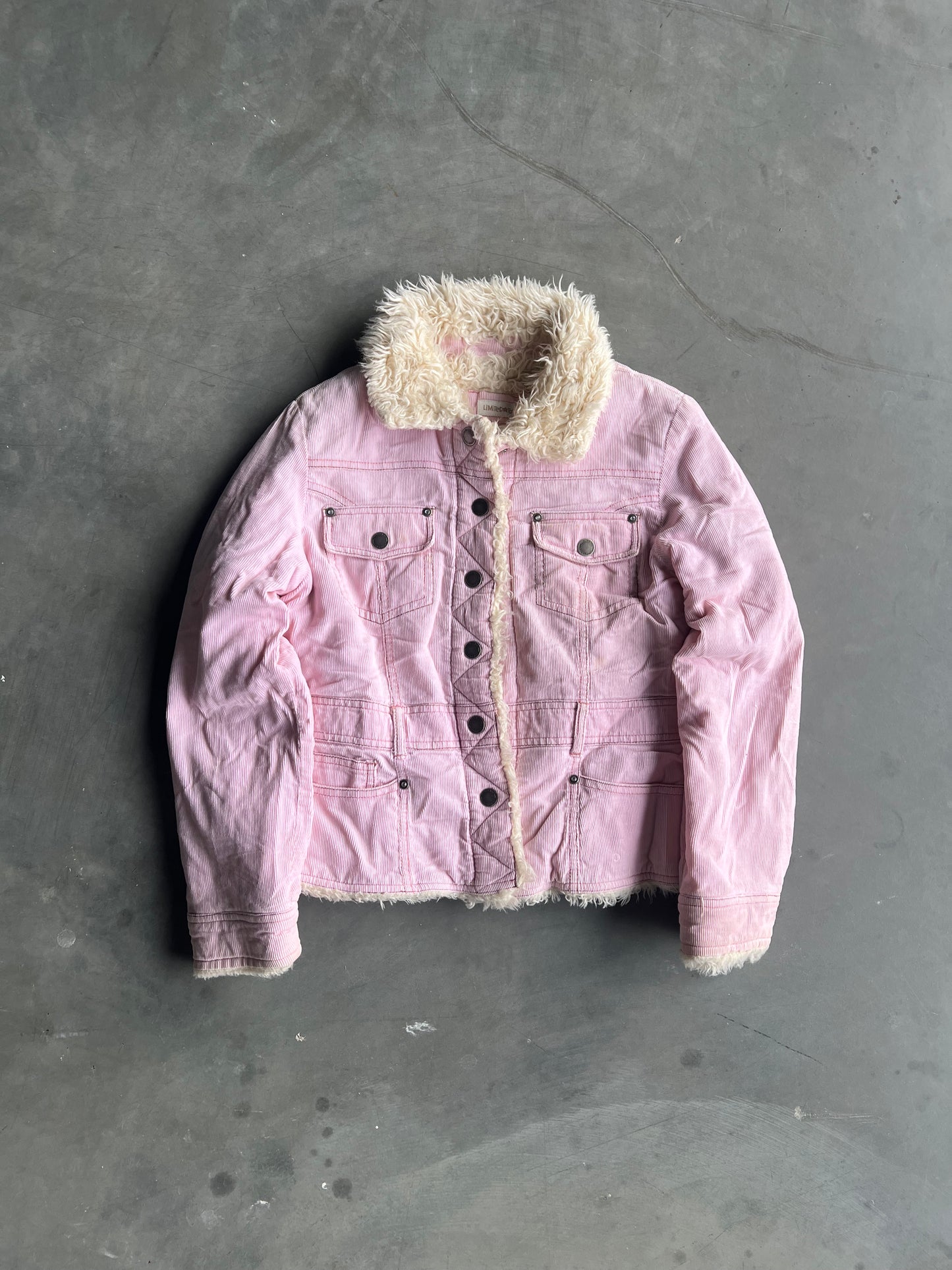 Vintage Pink Womans Fleece Button Down - S