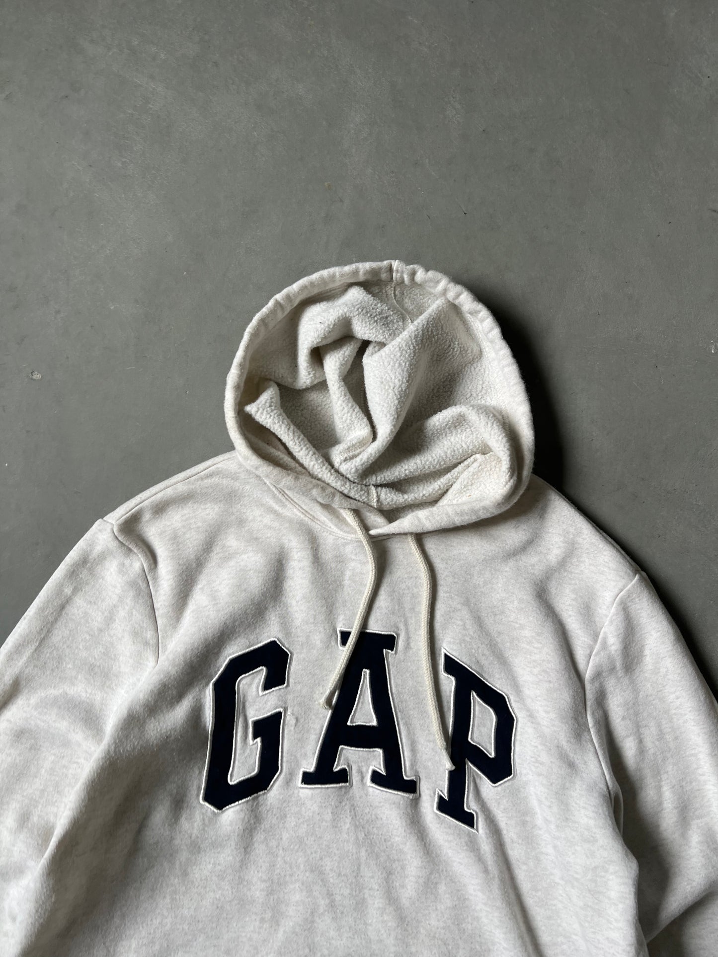 Vintage White Gap Spellout Hoodie - M