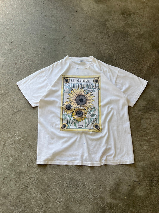 Vintage White Sunflower Shirt - XL