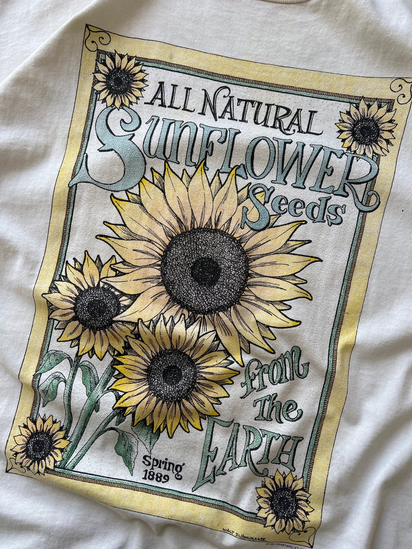 Vintage White Sunflower Shirt - XL