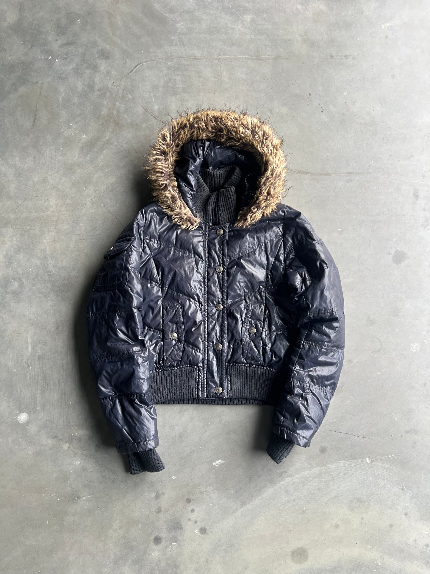 Vintage Black Womans Y2k Puffer - M