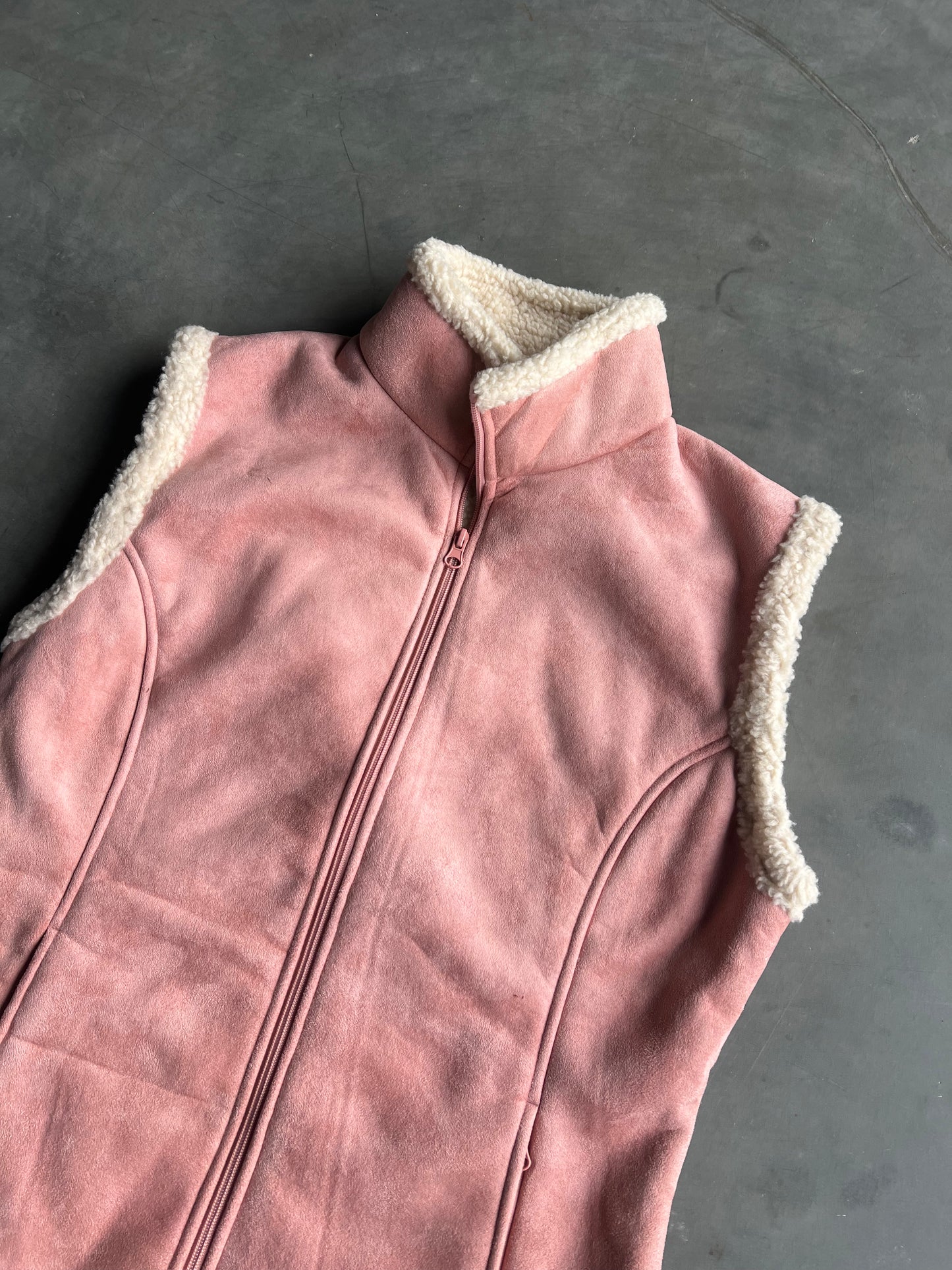 Vintage Pink Sherpa Lined Jacket - M
