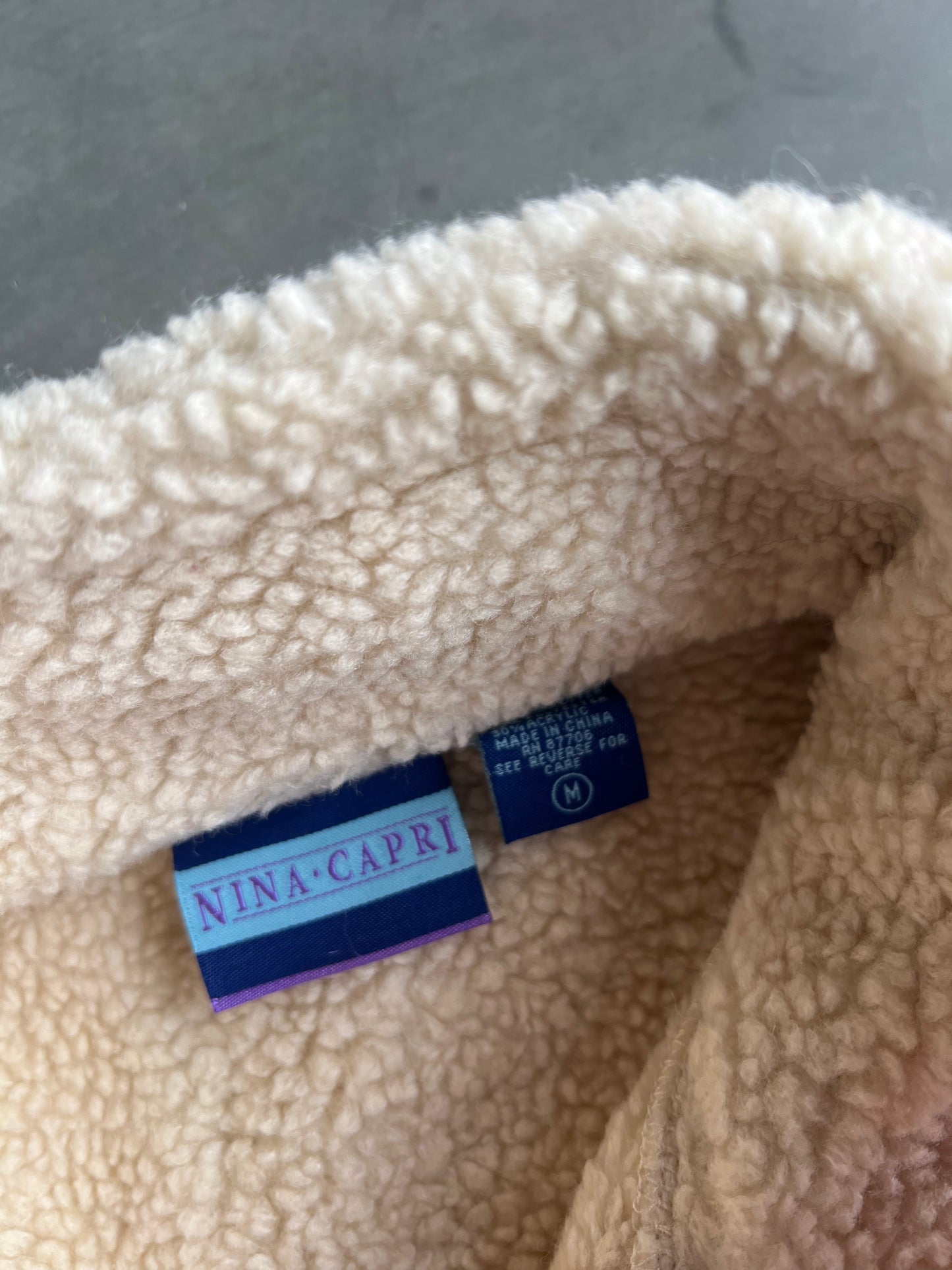 Vintage Pink Sherpa Lined Jacket - M