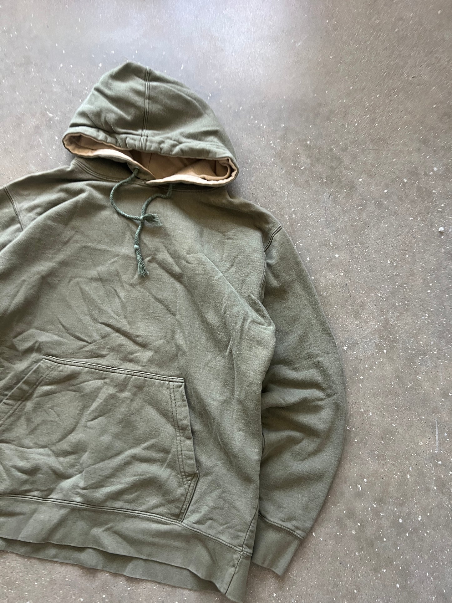 Vintage Sage Green Blank Hoodie - M