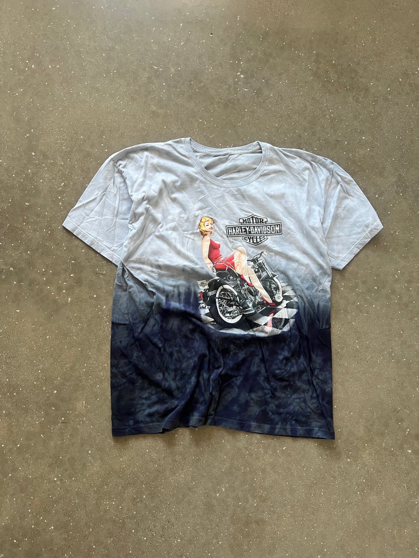 Vintage Blue Harley Davidson Shirt - XL