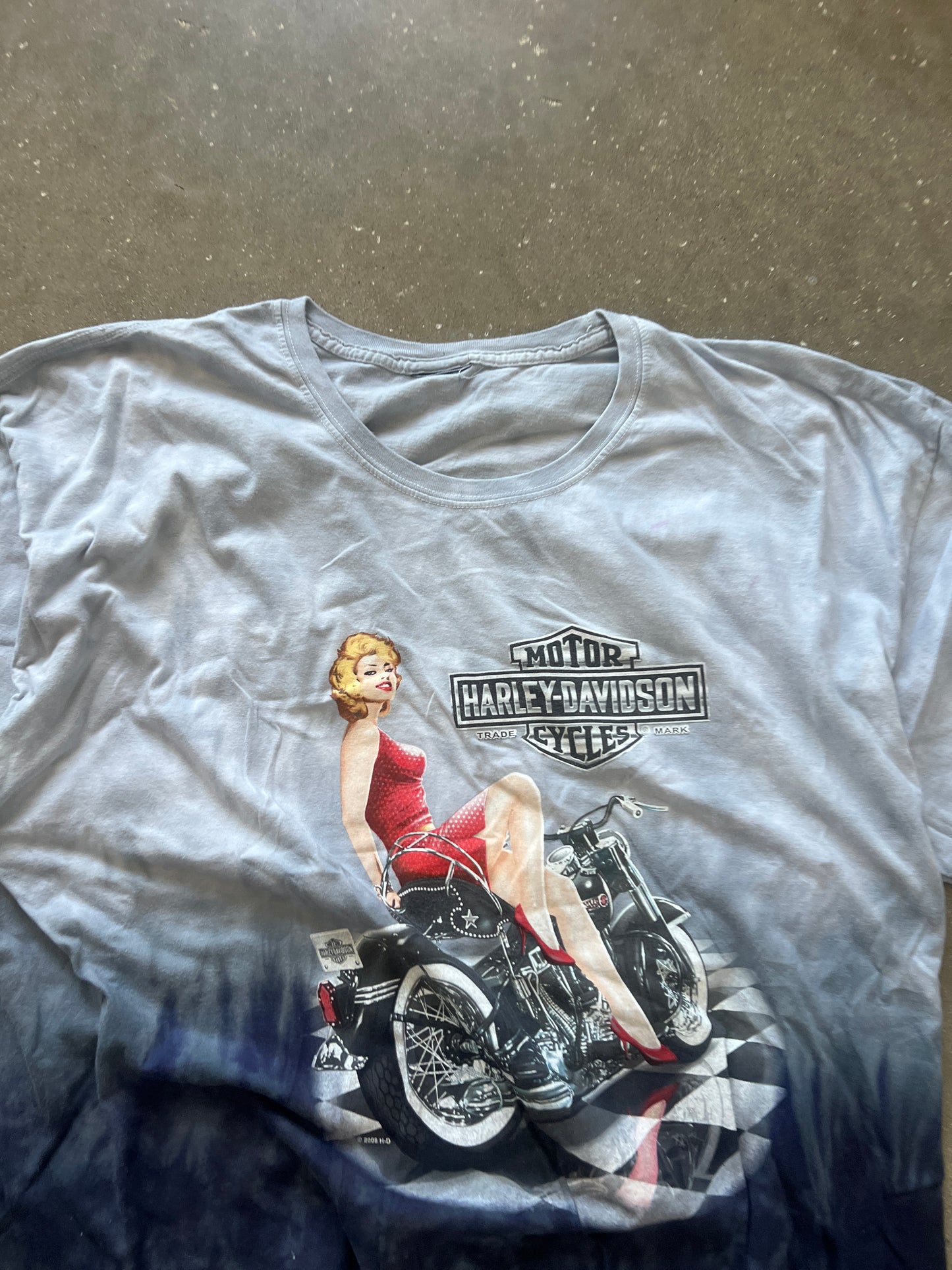 Vintage Blue Harley Davidson Shirt - XL