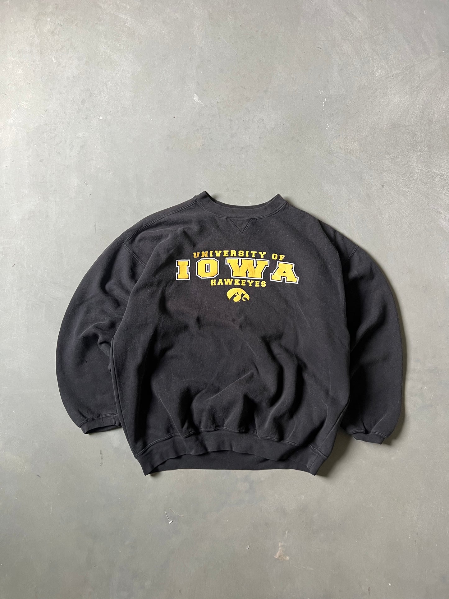 Vintage Black Iowa Hawkeyes Crew - XL