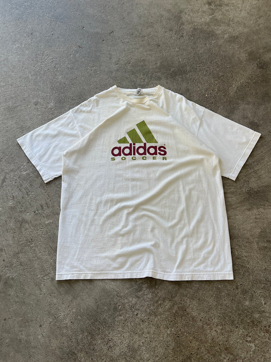 Vintage White Adidas Spellout Shirt - XXL